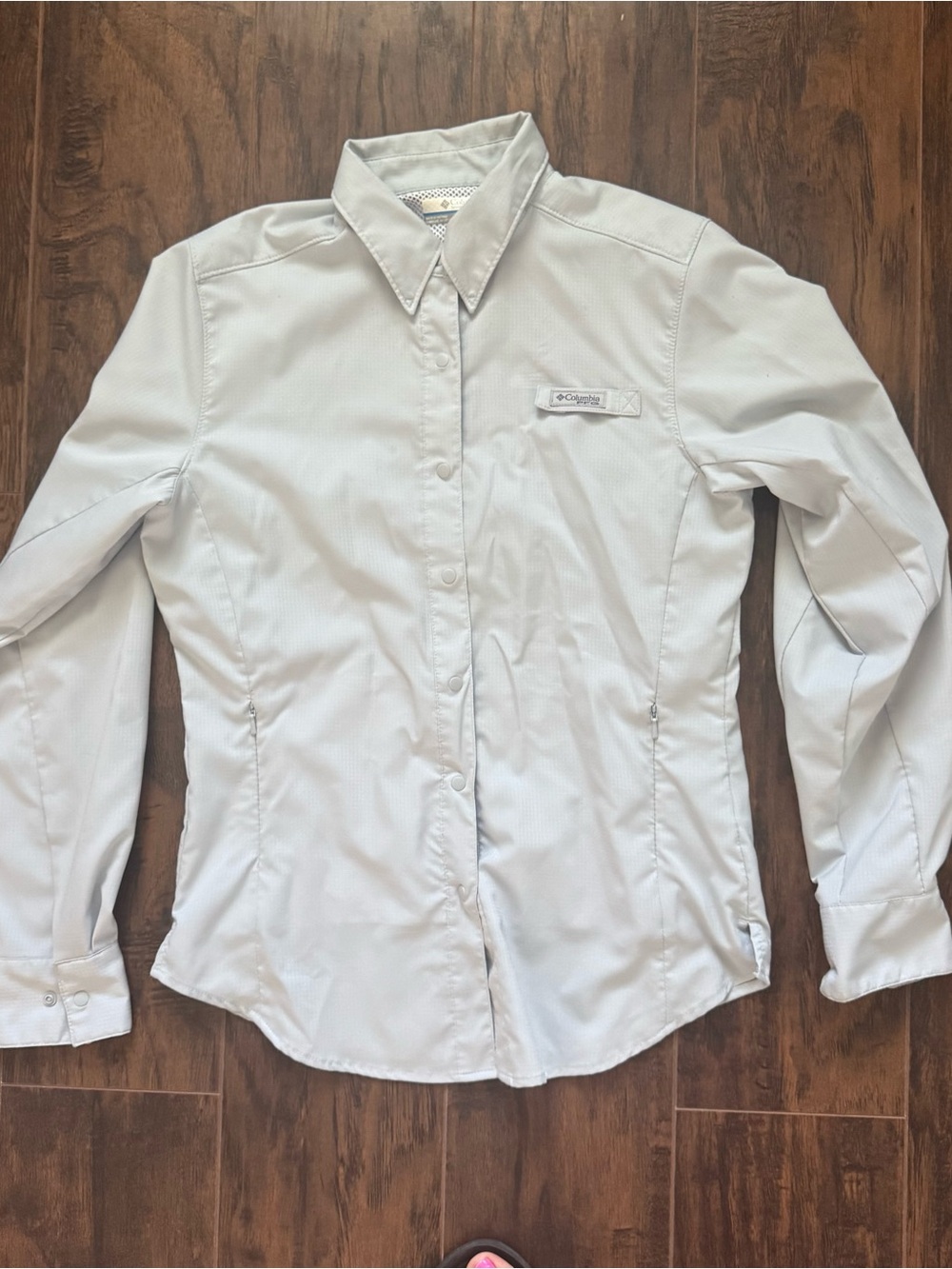 Columbia XS Light Grey PFG Tamiami II Long Sleeve Shirt